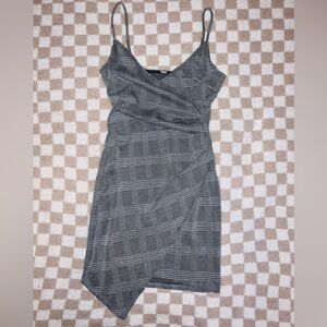 Chic Asymmetrical Black and White Dress